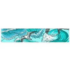 Sea Waves Seamless Pattern Small Flano Scarf