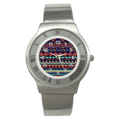 Pattern Tribal Style Stainless Steel Watch by Wegoenart