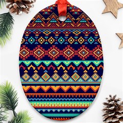 Pattern Tribal Style Oval Ornament (two Sides)