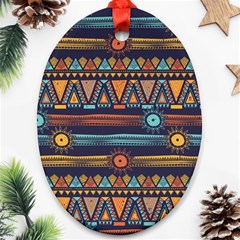 Bohemian Ethnic Seamless Pattern With Tribal Stripes Ornament (oval)