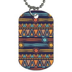 Bohemian Ethnic Seamless Pattern With Tribal Stripes Dog Tag (two Sides) by Wegoenart