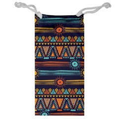 Bohemian Ethnic Seamless Pattern With Tribal Stripes Jewelry Bag by Wegoenart