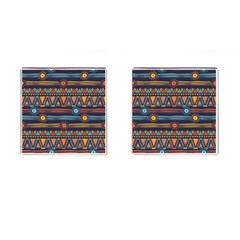 Bohemian Ethnic Seamless Pattern With Tribal Stripes Cufflinks (square) by Wegoenart