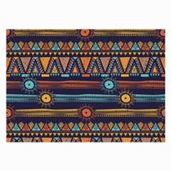 Bohemian Ethnic Seamless Pattern With Tribal Stripes Large Glasses Cloth (2 Sides) by Wegoenart