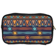 Bohemian Ethnic Seamless Pattern With Tribal Stripes Toiletries Bag (two Sides) by Wegoenart