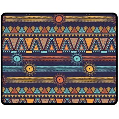 Bohemian Ethnic Seamless Pattern With Tribal Stripes Fleece Blanket (medium)  by Wegoenart