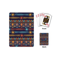 Bohemian Ethnic Seamless Pattern With Tribal Stripes Playing Cards Single Design (mini) by Wegoenart