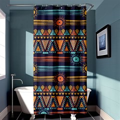 Bohemian Ethnic Seamless Pattern With Tribal Stripes Shower Curtain 36  X 72  (stall)  by Wegoenart