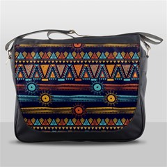 Bohemian Ethnic Seamless Pattern With Tribal Stripes Messenger Bag by Wegoenart