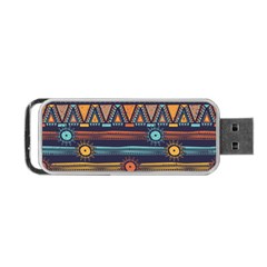 Bohemian Ethnic Seamless Pattern With Tribal Stripes Portable Usb Flash (one Side) by Wegoenart