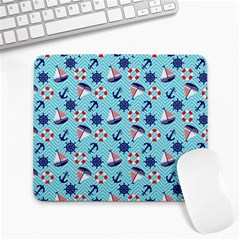 Seamless Pattern Nautical Theme Large Mousepads by Wegoenart