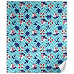 Seamless Pattern Nautical Theme Canvas 20  X 24  by Wegoenart