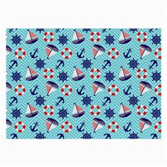 Seamless Pattern Nautical Theme Large Glasses Cloth by Wegoenart