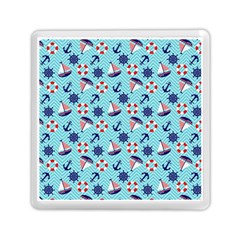 Seamless Pattern Nautical Theme Memory Card Reader (square) by Wegoenart