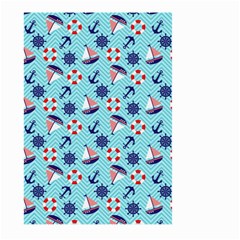 Seamless Pattern Nautical Theme Large Garden Flag (two Sides) by Wegoenart