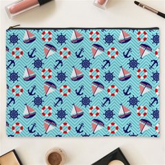 Seamless Pattern Nautical Theme Cosmetic Bag (xxxl) by Wegoenart