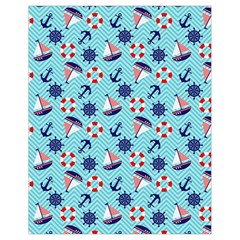 Seamless Pattern Nautical Theme Drawstring Bag (small) by Wegoenart