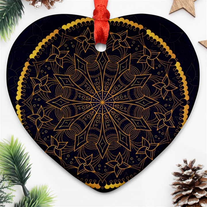 Luxury Mandala Background Ornament (Heart)