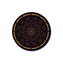 Luxury Mandala Background Rubber Round Coaster (4 Pack)  by Wegoenart