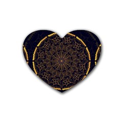 Luxury Mandala Background Rubber Coaster (heart)  by Wegoenart