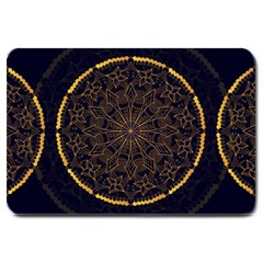 Luxury Mandala Background Large Doormat  by Wegoenart