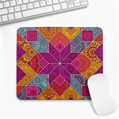 Ethnic Floral Mosaic Pattern Large Mousepads by Wegoenart