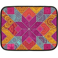 Ethnic Floral Mosaic Pattern Fleece Blanket (mini)