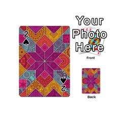 Ethnic Floral Mosaic Pattern Playing Cards 54 Designs (mini)