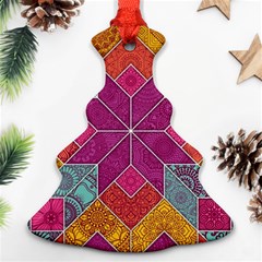 Ethnic Floral Mosaic Pattern Ornament (christmas Tree) 