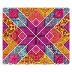 Ethnic Floral Mosaic Pattern Double Sided Flano Blanket (small)  by Wegoenart