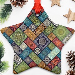 Diagonal Floral Tiles Pattern Ornament (star)