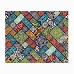 Diagonal Floral Tiles Pattern Small Glasses Cloth (2 Sides) by Wegoenart