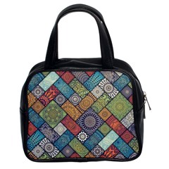 Diagonal Floral Tiles Pattern Classic Handbag (two Sides) by Wegoenart