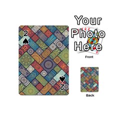 Diagonal Floral Tiles Pattern Playing Cards 54 Designs (mini)