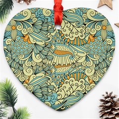 Light Colors Ethnic Decorative Pattern Batik Ornament (heart)