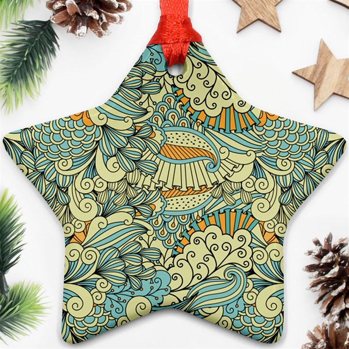 Light Colors Ethnic Decorative Pattern Batik Ornament (Star)