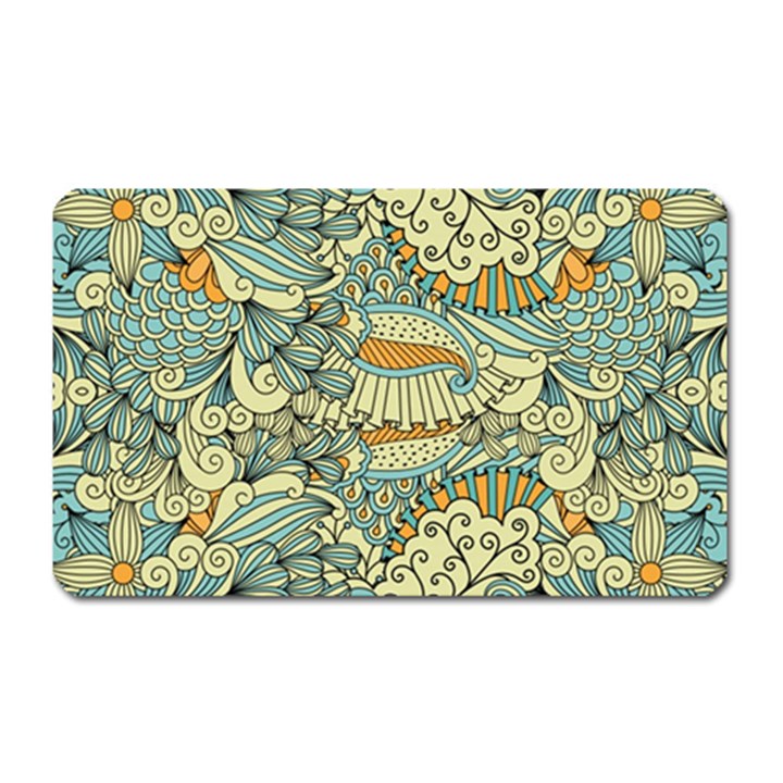 Light Colors Ethnic Decorative Pattern Batik Magnet (Rectangular)