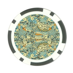 Light Colors Ethnic Decorative Pattern Batik Poker Chip Card Guard by Wegoenart