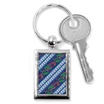 Indonesian Combination Batik With Dominant Blue Color Key Chain (Rectangle) Front