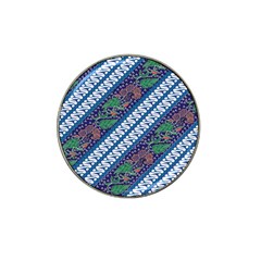 Indonesian Combination Batik With Dominant Blue Color Hat Clip Ball Marker by Wegoenart