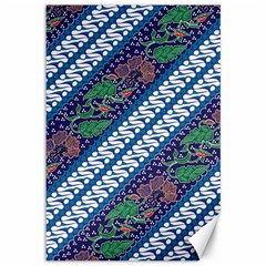 Indonesian Combination Batik With Dominant Blue Color Canvas 12  X 18  by Wegoenart