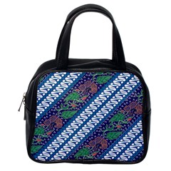 Indonesian Combination Batik With Dominant Blue Color Classic Handbag (one Side) by Wegoenart