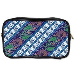 Indonesian Combination Batik With Dominant Blue Color Toiletries Bag (one Side) by Wegoenart