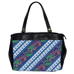 Indonesian Combination Batik With Dominant Blue Color Oversize Office Handbag (2 Sides) by Wegoenart