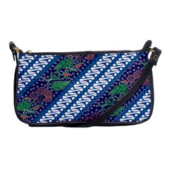 Indonesian Combination Batik With Dominant Blue Color Shoulder Clutch Bag by Wegoenart