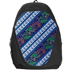 Indonesian Combination Batik With Dominant Blue Color Backpack Bag by Wegoenart