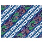 Indonesian Combination Batik With Dominant Blue Color Double Sided Flano Blanket (Medium)  60 x50  Blanket Back