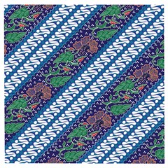 Indonesian Combination Batik With Dominant Blue Color Wooden Puzzle Square by Wegoenart