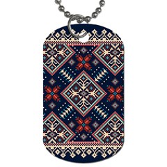 Ukrainian Folk Seamless Pattern Ornament Dog Tag (two Sides) by Wegoenart