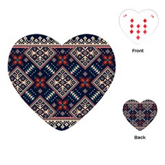 Ukrainian Folk Seamless Pattern Ornament Playing Cards Single Design (heart)